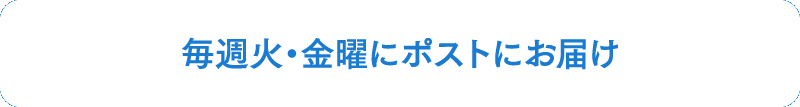毎週火・金曜にポストにお届け